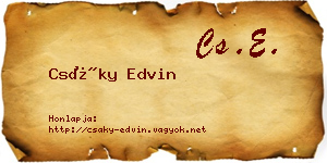 Csáky Edvin névjegykártya